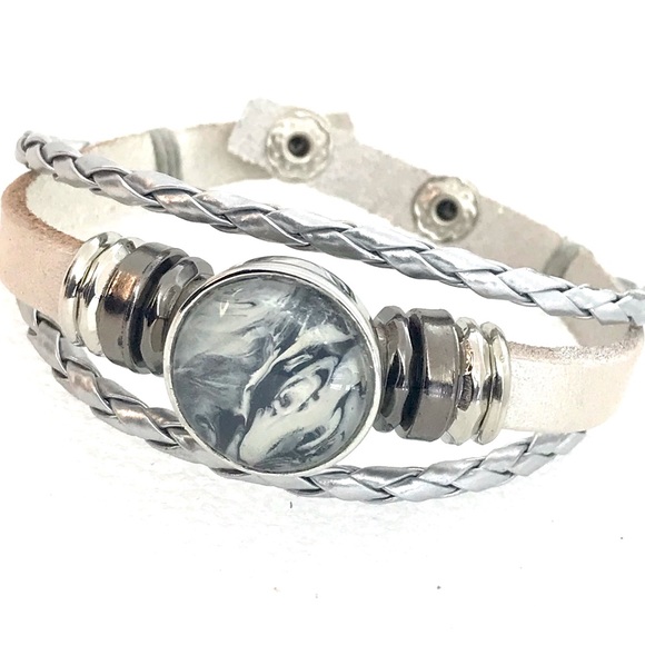 Snap Jewelry Leather Snap Bracelet Handmade 2mm Snaps Sb20 Silver